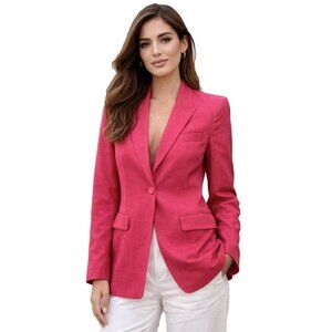 New Zara Pink Lapel Single Button Blazer Jacket Size